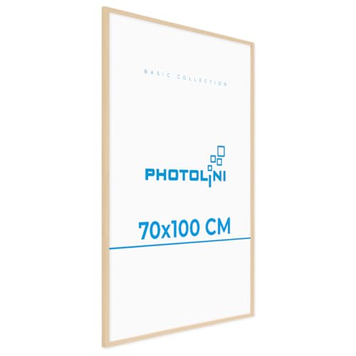 PHOTOLINI Bilderrahmen 70x100 Holz Natur aus MDF Poster-Rahmen groß 100x70 cm, bruchsicheres Acrylglas, zum Aufhängen, extra Zubehör - für Poster, Fotos & Puzzle PHOTOLINI Bilderrahmen 70x100 Holz Natur aus MDF Poster-Rahmen groß 100x70 cm, bruchsicheres Acrylglas, zum Aufhängen, extra Zubehör - für Poster, Fotos & Puzzle von PHOTOLINI