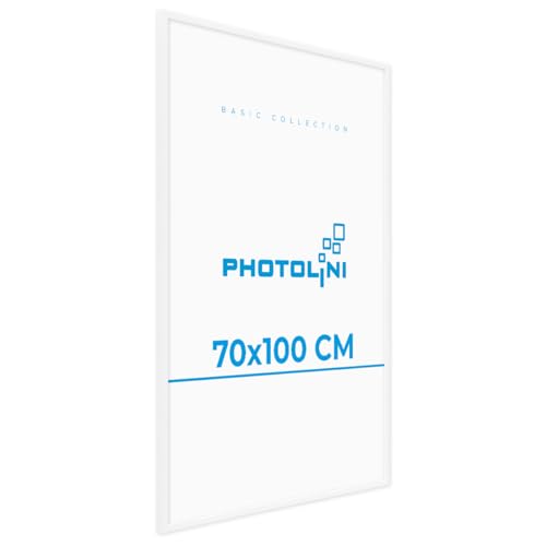 PHOTOLINI Bilderrahmen 70x100 Weiß MDF-Holz Poster-Rahmen groß 100x70 cm, bruchsicheres Acrylglas, zum Aufhängen, extra Zubehör - für Poster, Fotos & Puzzle PHOTOLINI Bilderrahmen 70x100 Weiß MDF-Holz Poster-Rahmen groß 100x70 cm, bruchsicheres Acrylglas, zum Aufhängen, extra Zubehör - für Poster, Fotos & Puzzle von PHOTOLINI