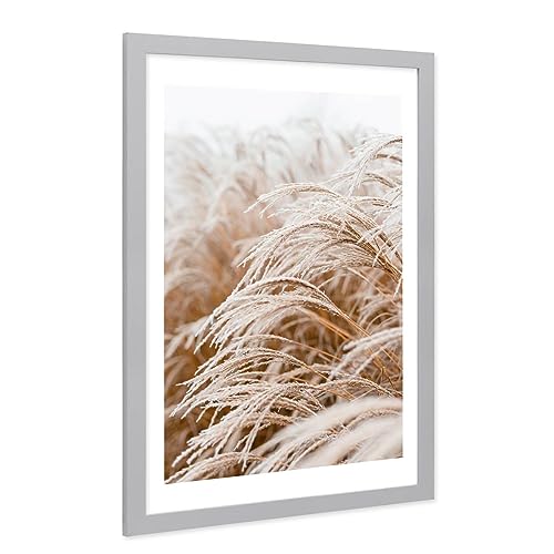 PHOTOLINI Bilderrahmen A2 42x59,4 cm Silber MDF-Holz, breite Rahmen, modern, bruchsicheres Acrylglas, zum Aufhängen, extra Zubehör - für Ihre stilvolle Wanddekoration von PHOTOLINI