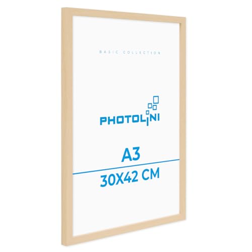 PHOTOLINI Bilderrahmen A3 Holz MDF Natur, A3 Bilderrahmen 30x42 Holz MDF, DIN A 3 Rahmen mit Acrylglas, Picture Frame 42x30 zum Aufhängen, Rahmen 42 x 30 mit Zubehör für DINA3 Fotos & Poster PHOTOLINI Bilderrahmen A3 Holz MDF Natur, A3 Bilderrahmen 30x42 Holz MDF, DIN A 3 Rahmen mit Acrylglas, Picture Frame 42x30 zum Aufhängen, Rahmen 42 x 30 mit Zubehör für DINA3 Fotos & Poster von PHOTOLINI
