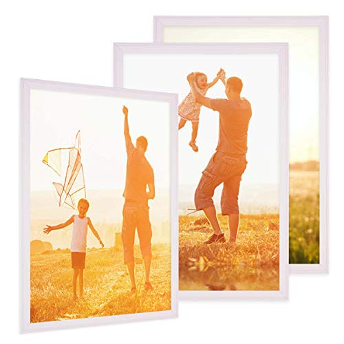 PHOTOLINI Bilderrahmen A3 30x42 cm Holz Weiß Landhaus-Stil, 3er Set Holz-Rahmen, Made in Germany, Echtglas, zum Aufhängen, mit Zubehör - perfekt für Familienfotos & Urlaubsbilder PHOTOLINI Bilderrahmen A3 30x42 cm Holz Weiß Landhaus-Stil, 3er Set Holz-Rahmen, Made in Germany, Echtglas, zum Aufhängen, mit Zubehör - perfekt für Familienfotos & Urlaubsbilder von PHOTOLINI