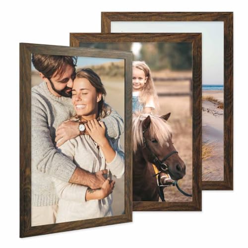 PHOTOLINI Bilderrahmen A3 Holz MDF Eiche Dunkel, 3er Set A3 Bilderrahmen 30x42 breit, Rahmen DINA3 mit Acrylglas, Picture Frame 42 x 30 zum Aufhängen, Frame DIN A 3 42x30 mit Zubehör für Wandideen PHOTOLINI Bilderrahmen A3 Holz MDF Eiche Dunkel, 3er Set A3 Bilderrahmen 30x42 breit, Rahmen DINA3 mit Acrylglas, Picture Frame 42 x 30 zum Aufhängen, Frame DIN A 3 42x30 mit Zubehör für Wandideen von PHOTOLINI