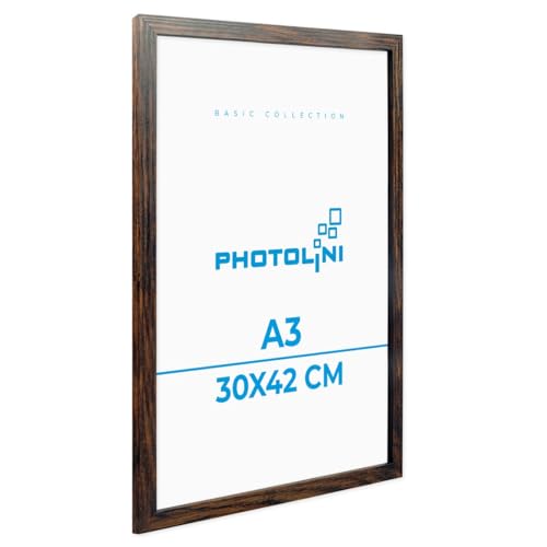 PHOTOLINI Bilderrahmen A3 Holz MDF Eiche Dunkel, A3 Bilderrahmen 30x42, DIN A 3 Rahmen mit Acrylglas, Picture Frame 42x30 zum Aufhängen, Rahmen 42 x 30 mit Zubehör für DINA3 Fotos & Poster PHOTOLINI Bilderrahmen A3 Holz MDF Eiche Dunkel, A3 Bilderrahmen 30x42, DIN A 3 Rahmen mit Acrylglas, Picture Frame 42x30 zum Aufhängen, Rahmen 42 x 30 mit Zubehör für DINA3 Fotos & Poster von PHOTOLINI