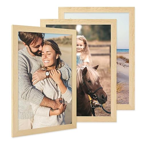 PHOTOLINI Bilderrahmen A3 Holz MDF Natur, 3er Set A3 Bilderrahmen 30x42 breit, Rahmen DINA3 mit Acrylglas, Picture Frame 42 x 30 zum Aufhängen, Frame DIN A 3 42x30 mit Zubehör für Deine Wandideen PHOTOLINI Bilderrahmen A3 Holz MDF Natur, 3er Set A3 Bilderrahmen 30x42 breit, Rahmen DINA3 mit Acrylglas, Picture Frame 42 x 30 zum Aufhängen, Frame DIN A 3 42x30 mit Zubehör für Deine Wandideen von PHOTOLINI