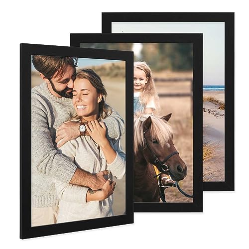 PHOTOLINI Bilderrahmen A3 Schwarz Holz MDF, 3er Set A3 Bilderrahmen 30x42 breit, Rahmen DINA3 mit Acrylglas, Picture Frame 42 x 30 zum Aufhängen, Frame DIN A 3 42x30 mit Zubehör für Deine Wandideen PHOTOLINI Bilderrahmen A3 Schwarz Holz MDF, 3er Set A3 Bilderrahmen 30x42 breit, Rahmen DINA3 mit Acrylglas, Picture Frame 42 x 30 zum Aufhängen, Frame DIN A 3 42x30 mit Zubehör für Deine Wandideen von PHOTOLINI