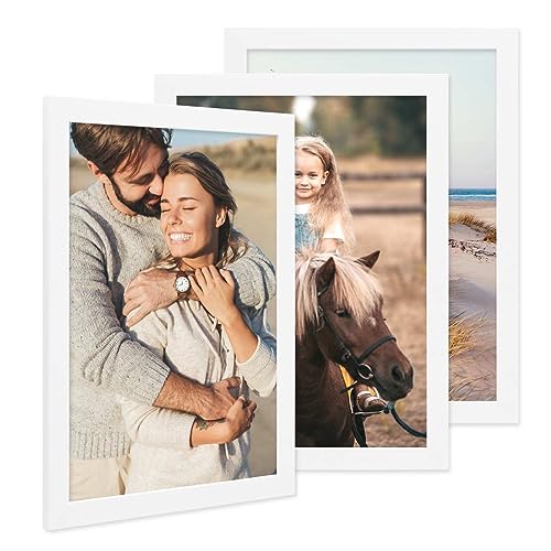 PHOTOLINI Bilderrahmen A3 Weiß Holz MDF, 3er Set A3 Bilderrahmen 30x42 breit, Rahmen DINA3 mit Acrylglas, Picture Frame 42 x 30 zum Aufhängen, Frame DIN A 3 42x30 mit Zubehör für Deine Wandideen PHOTOLINI Bilderrahmen A3 Weiß Holz MDF, 3er Set A3 Bilderrahmen 30x42 breit, Rahmen DINA3 mit Acrylglas, Picture Frame 42 x 30 zum Aufhängen, Frame DIN A 3 42x30 mit Zubehör für Deine Wandideen von PHOTOLINI