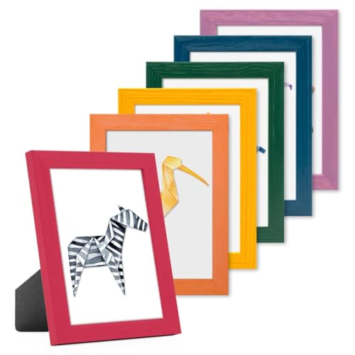 PHOTOLINI Bilderrahmen Kinderzimmer 13x18 cm Regenbogenfarben, 6er Set Wechselrahmen farbig, Holz, Acrylglas, Made in Germany, zum Aufstellen & Aufhängen, mit Zubehör - für bunte Kinderbilder PHOTOLINI Bilderrahmen Kinderzimmer 13x18 cm Regenbogenfarben, 6er Set Wechselrahmen farbig, Holz, Acrylglas, Made in Germany, zum Aufstellen & Aufhängen, mit Zubehör - für bunte Kinderbilder von PHOTOLINI