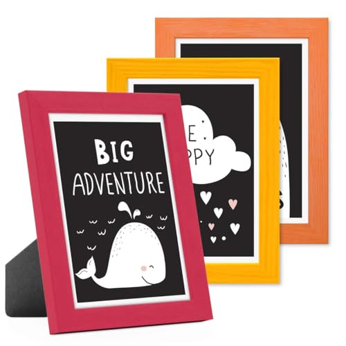 PHOTOLINI Bilderrahmen Kinderzimmer 15x20 cm Rot Gelb Orange, 3er Set Wechselrahmen farbig, Holz, Acrylglas, Made in Germany, zum Aufstellen & Aufhängen, mit Zubehör - für bunte Kinderbilder PHOTOLINI Bilderrahmen Kinderzimmer 15x20 cm Rot Gelb Orange, 3er Set Wechselrahmen farbig, Holz, Acrylglas, Made in Germany, zum Aufstellen & Aufhängen, mit Zubehör - für bunte Kinderbilder von PHOTOLINI