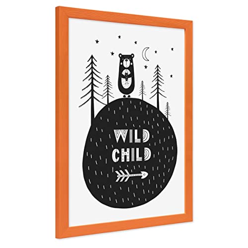 PHOTOLINI Bilderrahmen Kinderzimmer 30x40 cm Orange, Wechselrahmen farbig, Holz, Acrylglas, Made in Germany, zum Aufhängen, mit Zubehör - für bunte Kinderbilder PHOTOLINI Bilderrahmen Kinderzimmer 30x40 cm Orange, Wechselrahmen farbig, Holz, Acrylglas, Made in Germany, zum Aufhängen, mit Zubehör - für bunte Kinderbilder von PHOTOLINI