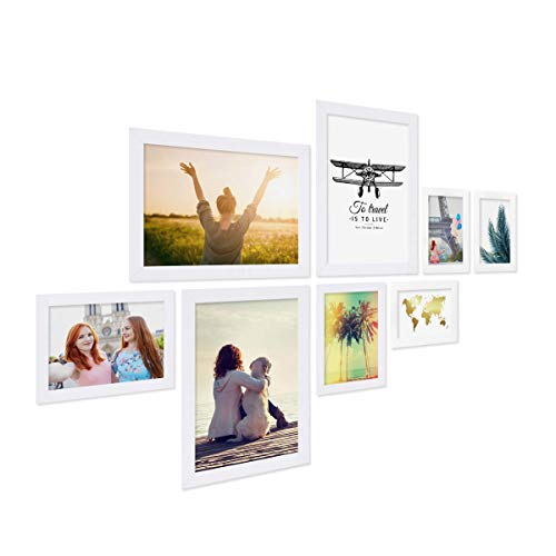 PHOTOLINI Bilderrahmen Set Weiß, Fotorahmen Holz MDF, 8er Bilderrahmenset Wand Collage, photo frames for wall mit Acrylglas aufhängen, weiße Bilderrahmen Set verschiedene Größen mit Zubehör PHOTOLINI Bilderrahmen Set Weiß, Fotorahmen Holz MDF, 8er Bilderrahmenset Wand Collage, photo frames for wall mit Acrylglas aufhängen, weiße Bilderrahmen Set verschiedene Größen mit Zubehör von PHOTOLINI