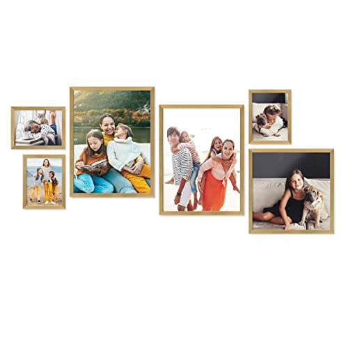 PHOTOLINI goldene Bilderrahmen Set verschiedene Größen, 6 Bilderrahmen Holz MDF gold, Bilder Rahmen mit Acrylglas, No.3 Bilderrahmenset zum Aufhängen, Fotorahmen Set mit Zubehör für Fotos & Poster PHOTOLINI goldene Bilderrahmen Set verschiedene Größen, 6 Bilderrahmen Holz MDF gold, Bilder Rahmen mit Acrylglas, No.3 Bilderrahmenset zum Aufhängen, Fotorahmen Set mit Zubehör für Fotos & Poster von PHOTOLINI