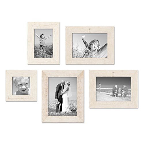 PHOTOLINI Bilderrahmen-Set Holz Weiß, 5er Rahmenset No.1 Echtholz-Rahmen rustikal, Strandhaus, Made in Germany, Echtglas, zum Aufhängen, extra Zubehör - Treibholzlook mit einem Hauch Küstenflair PHOTOLINI Bilderrahmen-Set Holz Weiß, 5er Rahmenset No.1 Echtholz-Rahmen rustikal, Strandhaus, Made in Germany, Echtglas, zum Aufhängen, extra Zubehör - Treibholzlook mit einem Hauch Küstenflair von PHOTOLINI