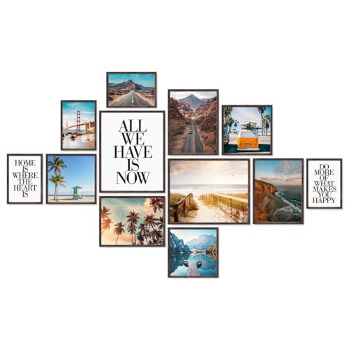 PHOTOLINI dunkel Eiche Bilderrahmen Set verschiedene Größen, 12 Bilderrahmen braun Holz MDF, Bilder Rahmen mit Acrylglas, Bilderrahmenset zum Aufhängen, Fotorahmen Set mit Zubehör für Fotos & Poster PHOTOLINI dunkel Eiche Bilderrahmen Set verschiedene Größen, 12 Bilderrahmen braun Holz MDF, Bilder Rahmen mit Acrylglas, Bilderrahmenset zum Aufhängen, Fotorahmen Set mit Zubehör für Fotos & Poster von PHOTOLINI