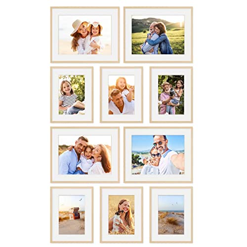 PHOTOLINI Bilderrahmen Set verschiedene Größen, 10 Natur MDF Holz Bilderrahmen mit Passepartout, Bilder Rahmen mit Acrylglas, Bilderrahmenset zum Aufhängen, Fotowand Fotorahmen Set & Zubehör PHOTOLINI Bilderrahmen Set verschiedene Größen, 10 Natur MDF Holz Bilderrahmen mit Passepartout, Bilder Rahmen mit Acrylglas, Bilderrahmenset zum Aufhängen, Fotowand Fotorahmen Set & Zubehör von PHOTOLINI