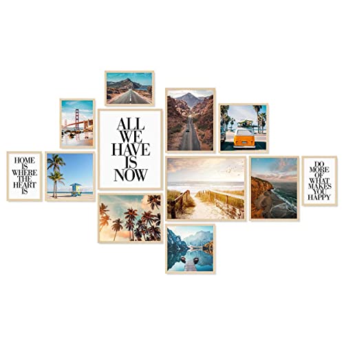 PHOTOLINI Bilderrahmen Set verschiedene Größen, 12 Bilderrahmen Holz MDF Natur, Bilder Rahmen mit Acrylglas, Bilderrahmenset zum Aufhängen, Fotorahmen Set mit Zubehör für Fotos & Poster PHOTOLINI Bilderrahmen Set verschiedene Größen, 12 Bilderrahmen Holz MDF Natur, Bilder Rahmen mit Acrylglas, Bilderrahmenset zum Aufhängen, Fotorahmen Set mit Zubehör für Fotos & Poster von PHOTOLINI