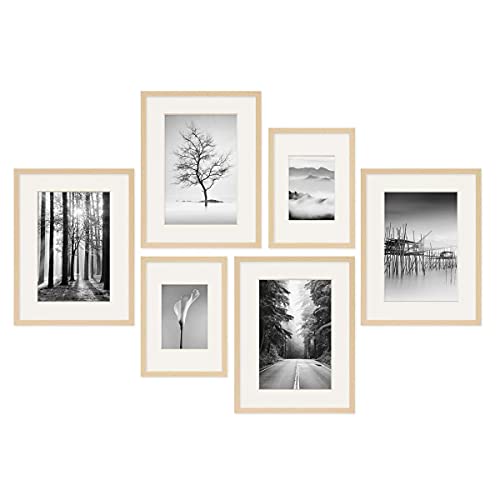 PHOTOLINI Bilderrahmen Set verschiedene Größen, 6 Natur MDF Holz Bilderrahmen mit Passepartout, Bilder Rahmen mit Acrylglas, No.4 Bilderrahmenset zum Aufhängen, Fotowand Fotorahmen Set & Zubehör PHOTOLINI Bilderrahmen Set verschiedene Größen, 6 Natur MDF Holz Bilderrahmen mit Passepartout, Bilder Rahmen mit Acrylglas, No.4 Bilderrahmenset zum Aufhängen, Fotowand Fotorahmen Set & Zubehör von PHOTOLINI