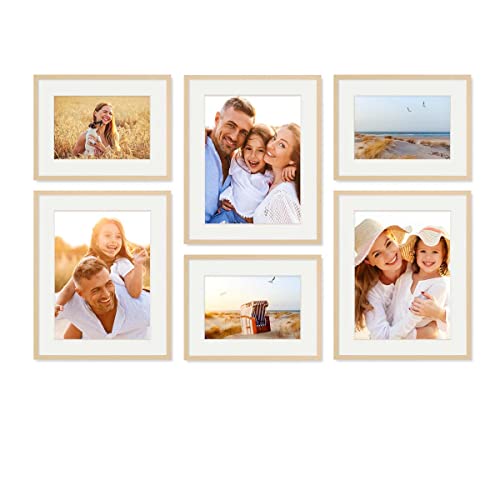 PHOTOLINI Bilderrahmen Set verschiedene Größen, 6 Natur MDF Holz Bilderrahmen mit Passepartout, Bilder Rahmen mit Acrylglas, No.9 Bilderrahmenset zum Aufhängen, Fotowand Fotorahmen Set & Zubehör PHOTOLINI Bilderrahmen Set verschiedene Größen, 6 Natur MDF Holz Bilderrahmen mit Passepartout, Bilder Rahmen mit Acrylglas, No.9 Bilderrahmenset zum Aufhängen, Fotowand Fotorahmen Set & Zubehör von PHOTOLINI