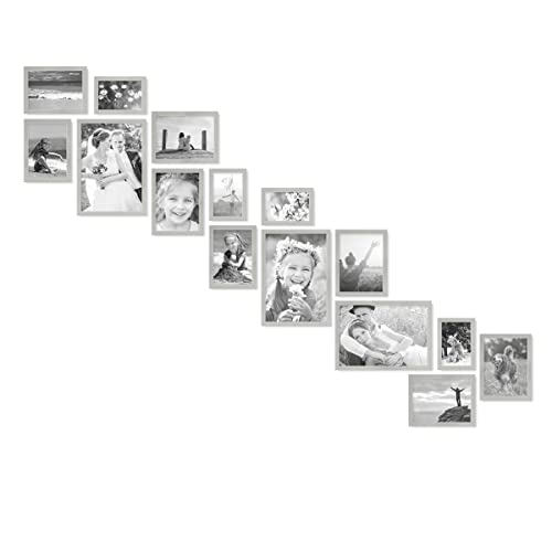PHOTOLINI silberne Bilderrahmen Set verschiedene Größen, 15 Bilderrahmen Silber Holz MDF, Bilder Rahmen mit Acrylglas, Bilderrahmenset zum Aufhängen, Fotorahmen Set mit Zubehör für Fotos & Poster PHOTOLINI silberne Bilderrahmen Set verschiedene Größen, 15 Bilderrahmen Silber Holz MDF, Bilder Rahmen mit Acrylglas, Bilderrahmenset zum Aufhängen, Fotorahmen Set mit Zubehör für Fotos & Poster von PHOTOLINI