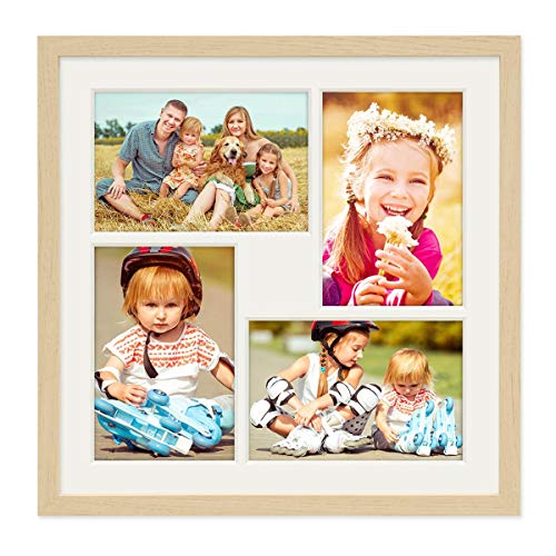 PHOTOLINI Bilderrahmen für 30x30 Holz Natur aus MDF, Fotorahmen quadratisch mit Passepartout für 4 Bilder, bruchsicheres Acrylglas, 30 x 30 zum Aufhängen, Zubehör - Rahmen 30x30 für Fotos & Poster PHOTOLINI Bilderrahmen für 30x30 Holz Natur aus MDF, Fotorahmen quadratisch mit Passepartout für 4 Bilder, bruchsicheres Acrylglas, 30 x 30 zum Aufhängen, Zubehör - Rahmen 30x30 für Fotos & Poster von PHOTOLINI