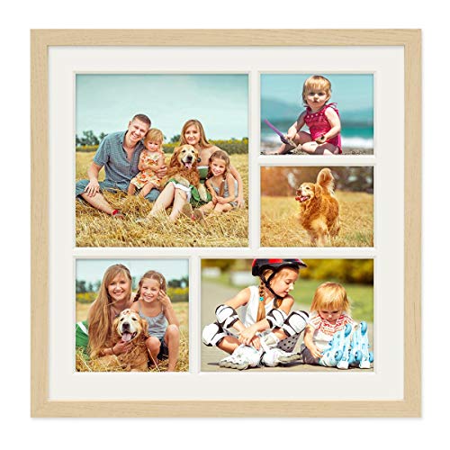 PHOTOLINI Bilderrahmen für 30x30 Holz Natur aus MDF, Fotorahmen quadratisch mit Passepartout für 5 Bilder, bruchsicheres Acrylglas, 30 x 30 zum Aufhängen, Zubehör - Rahmen 30x30 für Fotos & Poster PHOTOLINI Bilderrahmen für 30x30 Holz Natur aus MDF, Fotorahmen quadratisch mit Passepartout für 5 Bilder, bruchsicheres Acrylglas, 30 x 30 zum Aufhängen, Zubehör - Rahmen 30x30 für Fotos & Poster von PHOTOLINI