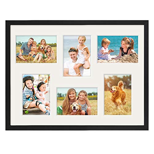 PHOTOLINI Bilderrahmen für 30x40 Schwarz Holz aus MDF, Fotorahmen 30 x 40 cm mit Passepartout für 6 Bilder, bruchsicheres Acrylglas, 40 x 30 zum Aufhängen, Zubehör - Rahmen 30x40 für Fotos & Poster PHOTOLINI Bilderrahmen für 30x40 Schwarz Holz aus MDF, Fotorahmen 30 x 40 cm mit Passepartout für 6 Bilder, bruchsicheres Acrylglas, 40 x 30 zum Aufhängen, Zubehör - Rahmen 30x40 für Fotos & Poster von PHOTOLINI