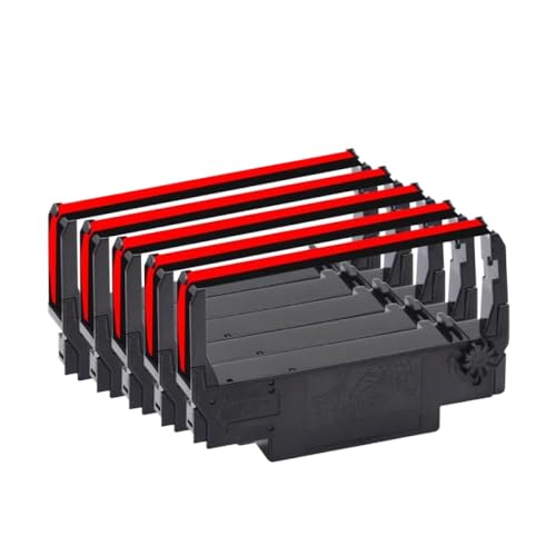Kompatible Tinte Druckband Kompatibel mit ERC30 ERC34 ERC38 funktioniert mit TM-U220PD U230 U210A TM-U370 U300C M188B M188D-Drucker(5 pcs Black and red) von PHOVYAFI