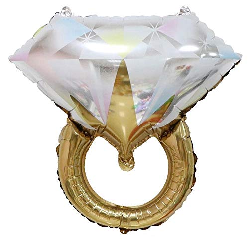 PHTOIT 10 StüCke Diamant Ring FöRmige Aluminium Luft Ballons Hochzeit Hochzeit Raum Dekoration Farbe Luft Ballons Gold von PHTOIT