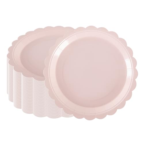 PHUNAT 50 rosa Partyteller, 23 cm, Einweg-Pappteller, Papiergeschirr, Kuchenteller, Baby-Pappteller für Geburtstag, Babyparty, rosa Partyzubehör, Dekorationen PHUNAT 50 rosa Partyteller, 23 cm, Einweg-Pappteller, Papiergeschirr, Kuchenteller, Baby-Pappteller für Geburtstag, Babyparty, rosa Partyzubehör, Dekorationen von PHUNAT