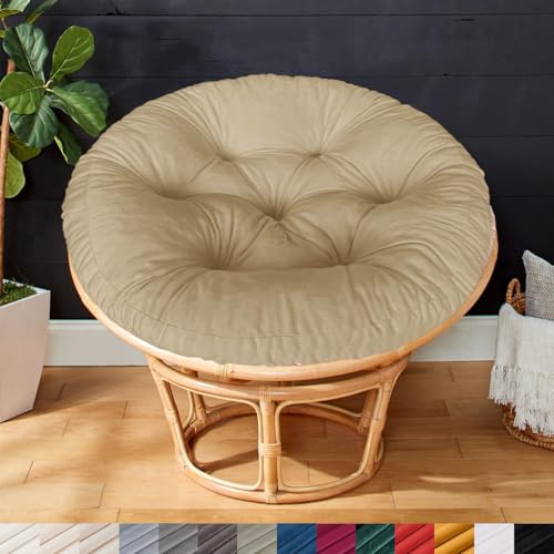 PHUSTJKL Papasansessel Kissen, Rundes Sitzkissen für Hängesessel 55x55x8cm, Samtstoff Eierstuhl-Matt/Rattan-Stuhlkissen/Bequem Weich Sitzkissen/Dicke Stuhlkissen/Papasan Dekokissen-Hellbraun PHUSTJKL Papasansessel Kissen, Rundes Sitzkissen für Hängesessel 55x55x8cm, Samtstoff Eierstuhl-Matt/Rattan-Stuhlkissen/Bequem Weich Sitzkissen/Dicke Stuhlkissen/Papasan Dekokissen-Hellbraun von PHUSTJKL