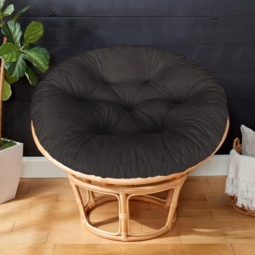 Papasansessel Kissen, Rundes Sitzkissen für Hängesessel 50x50x6cm, Samtstoff Eierstuhl-Matt/Rattan-Stuhlkissen/Bequem Weich Sitzkissen/Dicke Stuhlkissen/Papasan Dekokissen/Garten Stuhlauflag-Schwarz Papasansessel Kissen, Rundes Sitzkissen für Hängesessel 50x50x6cm, Samtstoff Eierstuhl-Matt/Rattan-Stuhlkissen/Bequem Weich Sitzkissen/Dicke Stuhlkissen/Papasan Dekokissen/Garten Stuhlauflag-Schwarz von PHUSTJKL