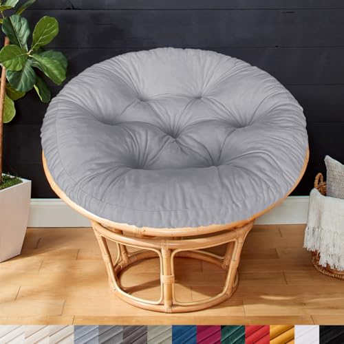 Papasansessel Kissen, Rundes Sitzkissen für Hängesessel 50x50x6cm, Samtstoff Eierstuhl-Matt/Rattan-Stuhlkissen/Bequem Weich Sitzkissen/Dicke Stuhlkissen/Papasan Dekokissen/Garten Stuhlauflag-Grau Papasansessel Kissen, Rundes Sitzkissen für Hängesessel 50x50x6cm, Samtstoff Eierstuhl-Matt/Rattan-Stuhlkissen/Bequem Weich Sitzkissen/Dicke Stuhlkissen/Papasan Dekokissen/Garten Stuhlauflag-Grau von PHUSTJKL