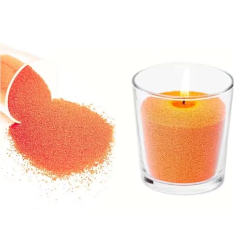 Mehrfarbige Perlenkerze mit 50 Dochten, 50 Stück, Sandkerzenwachs-Set für selbstgemachte Kerzen, Heimdekoration (Orange) von PHYMAT