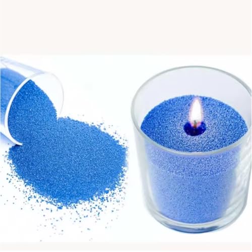 Mehrfarbige Perlenkerze mit 50 Dochten, 50 Stück, Sandkerzenwachs-Set für selbstgemachte Kerzen, Heimdekoration (blau) von PHYMAT