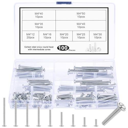 100 STK M4 Schrauben Set, Maschinenschrauben Gewindeschrauben Set, Möbelgriff Möbelknopf Griffschrauben für Küche, Schlafzimmer, Schublade, Schranktüren, Kommode Universalgriffe Möbelschrauben 100 STK M4 Schrauben Set, Maschinenschrauben Gewindeschrauben Set, Möbelgriff Möbelknopf Griffschrauben für Küche, Schlafzimmer, Schublade, Schranktüren, Kommode Universalgriffe Möbelschrauben von PIANKEKE