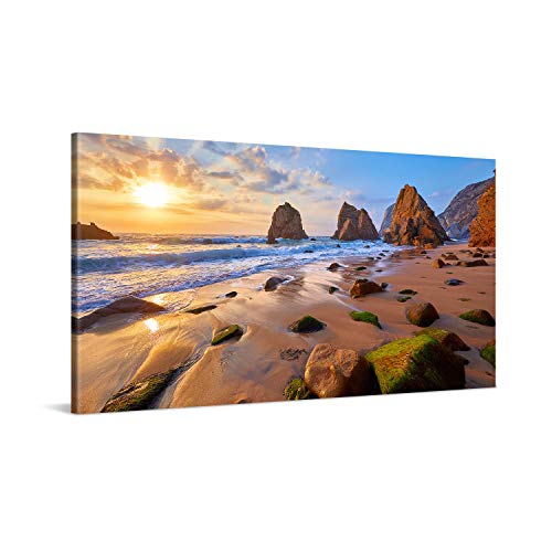 PICANOVA – Bild auf Leinwand Meeresstrand mit Felsen 100x50cm – Leinwandbild – Premium Leinwanddruck – Wandbild Kunstdruck Auf 2cm Holz-Keilrahmen Wohnzimmer Wanddekoration – Strand PICANOVA – Bild auf Leinwand Meeresstrand mit Felsen 100x50cm – Leinwandbild – Premium Leinwanddruck – Wandbild Kunstdruck Auf 2cm Holz-Keilrahmen Wohnzimmer Wanddekoration – Strand von PICANOVA