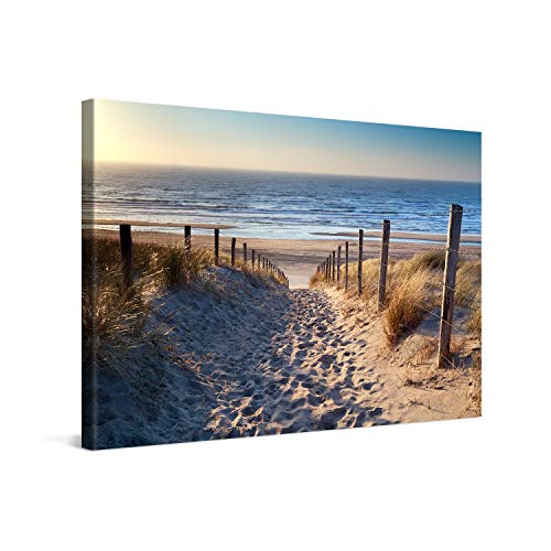 PICANOVA – Bild auf Leinwand Weg zum Meer 120x80cm – Leinwandbild – Premium Leinwanddruck – Wandbild Kunstdruck Auf 2cm Holz-Keilrahmen Wohnzimmer Wanddekoration – Strand von PICANOVA