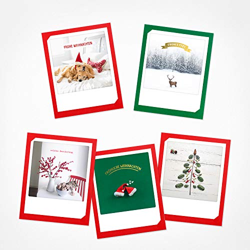 PICKMOTION Set 2 mit 5 Foto-Gruß-Karten mit Umschlag Weihnachten, Instagram-Fotografen-Weihnachts-Karten, handgemachte Klappkarten, lustige Sprüche & Motive X-Mas, Christmas-Cards, BKK-0102 von PICKMOTION