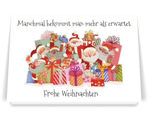 PICTALOO Weihnachtskarte Weihnachtsmänner mit lustigem Spruch – liebevolle Karte von Hand illustriert – Grußkarte Weihnachten – Klappkarte inkl. Umschlag – nachhaltig in Deutschland produziert von PICTALOO