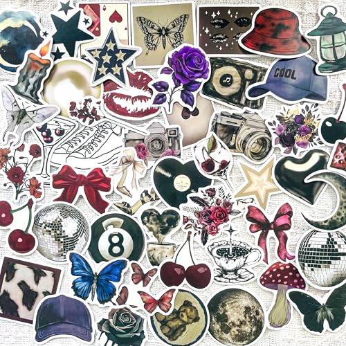 50 Stück Downtown Girl Y2K Ästhetische Aufkleber – wasserdichte Vinyl-Scrapbook-Aufkleber für Laptop, Handyhülle, Journal, Spiegel, Skateboard, Wanddekoration von PIGBIT
