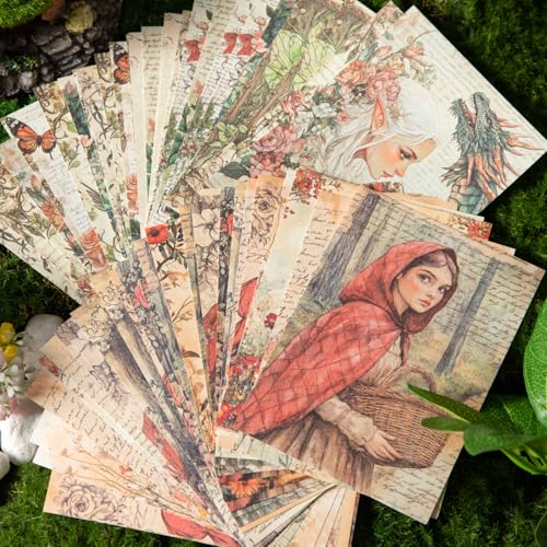 Vintage Märchen Decoupage Scrapbook Papier Set - 180 Blatt Fantasy Cryptid Hexe, Meerjungfrau, Prinzessin Journal Bastelpapier Ephemera Pack für Collage, Junk Journal, Kunstprojekte Vintage Märchen Decoupage Scrapbook Papier Set - 180 Blatt Fantasy Cryptid Hexe, Meerjungfrau, Prinzessin Journal Bastelpapier Ephemera Pack für Collage, Junk Journal, Kunstprojekte von PIGBIT