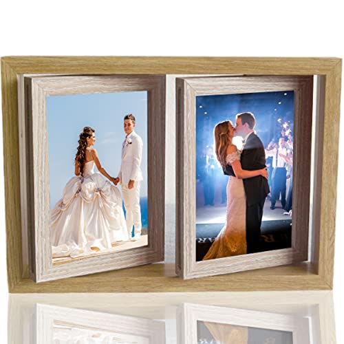 PIGPIGFLY Doppelseitigen Fotorahmen Drehen,Bilderrahmen Holz,Hält 4 Fotos 18x13cm,Bilderrahmen Hochzeit PIGPIGFLY Doppelseitigen Fotorahmen Drehen,Bilderrahmen Holz,Hält 4 Fotos 18x13cm,Bilderrahmen Hochzeit von PIGPIGFLY