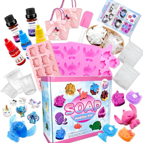 PIIMNT Stitch Seife Selber Machen Kinder, Stitch Seifen Selber Machen Set, Stitch Silikonform Seife und Werkzeuge Seife Herstellen Set für Kindergeburtstag Weihnachts Geschenk PIIMNT Stitch Seife Selber Machen Kinder, Stitch Seifen Selber Machen Set, Stitch Silikonform Seife und Werkzeuge Seife Herstellen Set für Kindergeburtstag Weihnachts Geschenk von PIIMNT