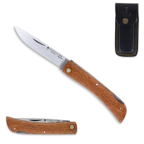 Hippekniep Taschenmesser - Klappmesser inkl. Lederscheide, scharfe Carbonstahl-Klinge, Sapelli-Holzgriff Messer, rustikal, italienisch, hochwertiges Outdoor-Klappmesser, Camping, Survival, Angeln Hippekniep Taschenmesser - Klappmesser inkl. Lederscheide, scharfe Carbonstahl-Klinge, Sapelli-Holzgriff Messer, rustikal, italienisch, hochwertiges Outdoor-Klappmesser, Camping, Survival, Angeln von PIKAS SINCE 1727