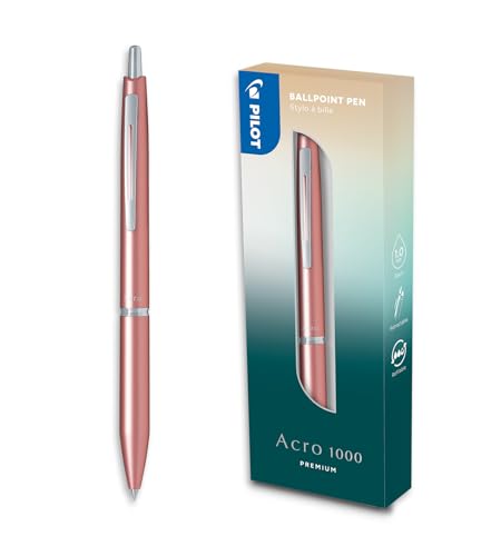 PILOT - Acro 1000 Premium Kugelschreiber in Pink Gold in Geschenkbox - Ultra-weiche Tinte für unvergleichliches Schreiben - Nachfüllbarer Druckkugelschreiber - Schreibfarbe Schwarz - Mittlere Spitze PILOT - Acro 1000 Premium Kugelschreiber in Pink Gold in Geschenkbox - Ultra-weiche Tinte für unvergleichliches Schreiben - Nachfüllbarer Druckkugelschreiber - Schreibfarbe Schwarz - Mittlere Spitze von PILOT