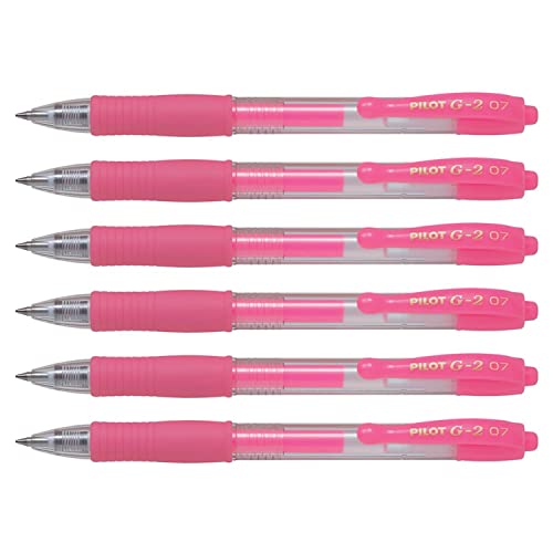 PILOT Gel-Tintenroller, G2 07, mittlere Spitze, Neonrosa, 6 Stück PILOT Gel-Tintenroller, G2 07, mittlere Spitze, Neonrosa, 6 Stück von PILOT