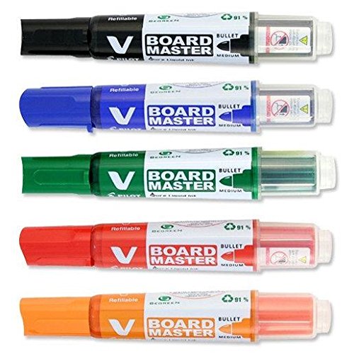 PILOT V Board Master Whiteboard-Marker, Rundspitze, Begreen, 3 Sets mit 5 Stück von PILOT