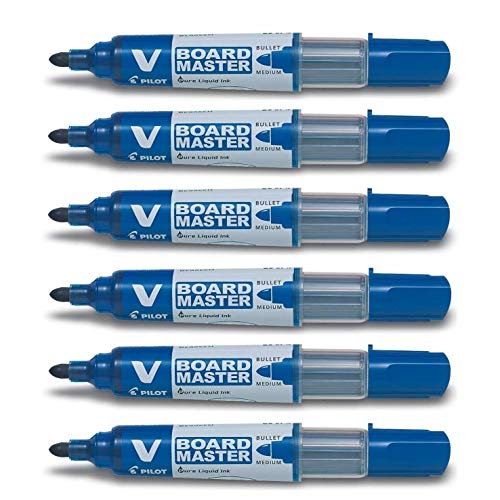 PILOT V Board Master Whiteboard-Marker, mittlere Spitze, Blau, 6 Stück PILOT V Board Master Whiteboard-Marker, mittlere Spitze, Blau, 6 Stück von PILOT