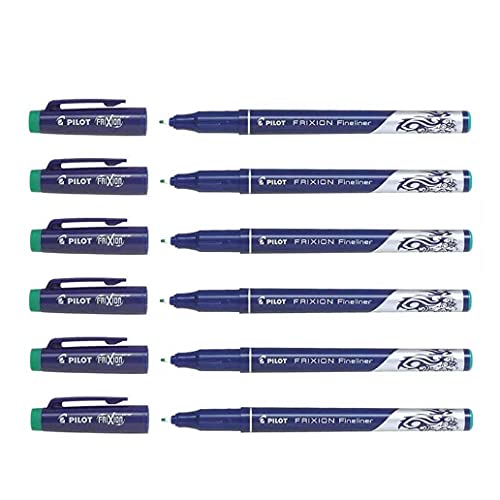 Pilot Fineliner Frixion 6 Stück, radierbar, feine Spitze, Grün Pilot Fineliner Frixion 6 Stück, radierbar, feine Spitze, Grün von PILOT