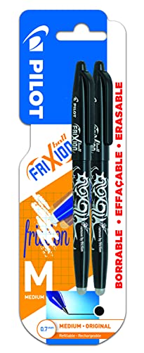 Pilot Spain Frixion Ball Kugelschreiber, radierbar, Schwarz, 2 Stück von PILOT