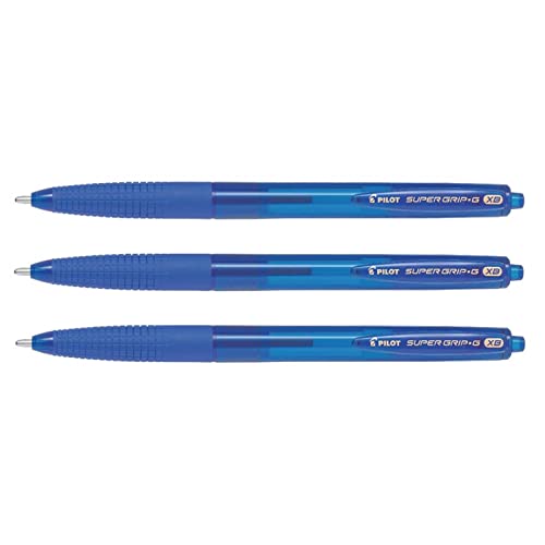Pilot Super Grip G Kugelschreiber, einziehbar, Blau, 3 Stück von PILOT